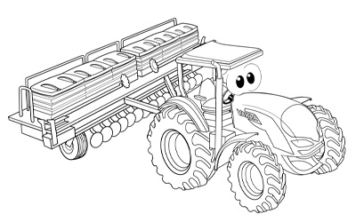 Desenho de trator para colorir para crianças